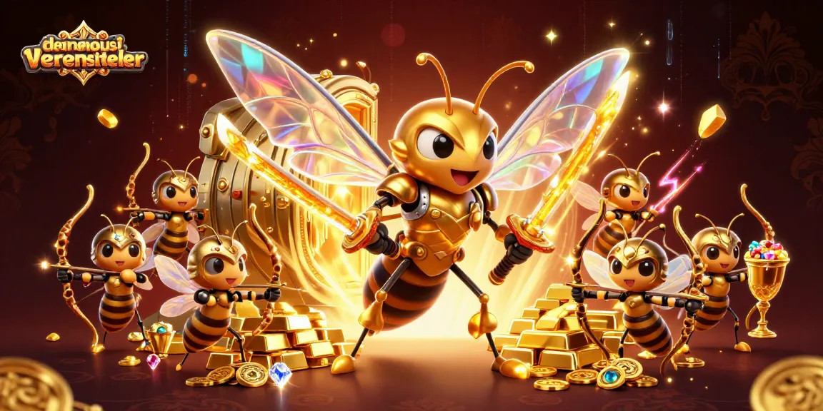 Engage with denemebonusuverensiteler's vibrant casino scene featuring a golden hornet samurai wielding honey katanas.