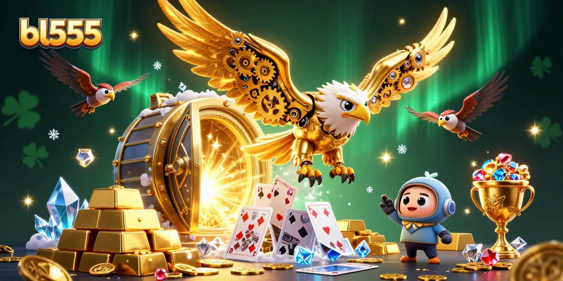 Win big with bl555 as the golden eagle dives through a treasure-filled casino world.