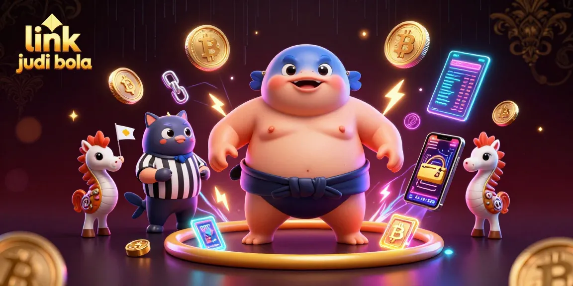 Experience link judi bola excitement in this vibrant 3D illustration of a fugu fighter and crypto elements.