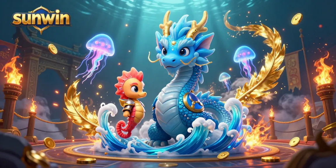 Engage with sunwin's dynamic gaming experience amidst three mystical beings and dramatic casino elements.
