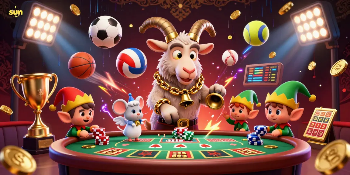 Experience the thrill of sun-themed casino gaming with a lively Krampus character in action.