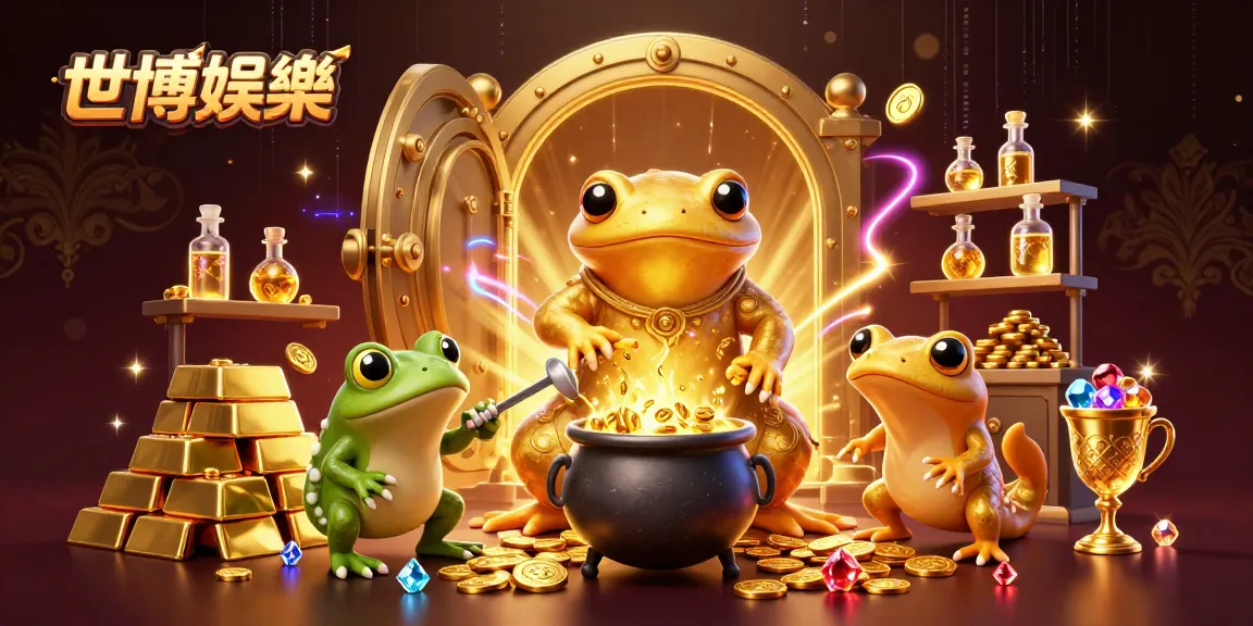 世博娛樂精彩遊戲場景展示，金色蛤蜊師傅和學徒的奇幻調製過程。