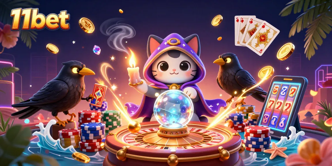 Experience thrilling wins and rewards at 11bet with our vibrant 3D casino illustration showcasing engaging gaming elements.