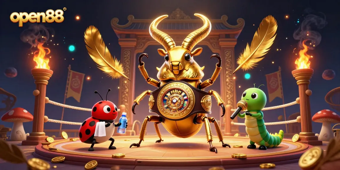 Experience the intensity of open88's gaming arena with dynamic characters and vibrant casino elements.
