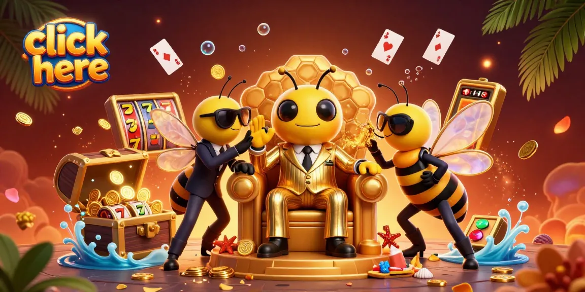 Click here to experience a vibrant, casino-themed 3D illustration featuring a bumblebee mob boss.