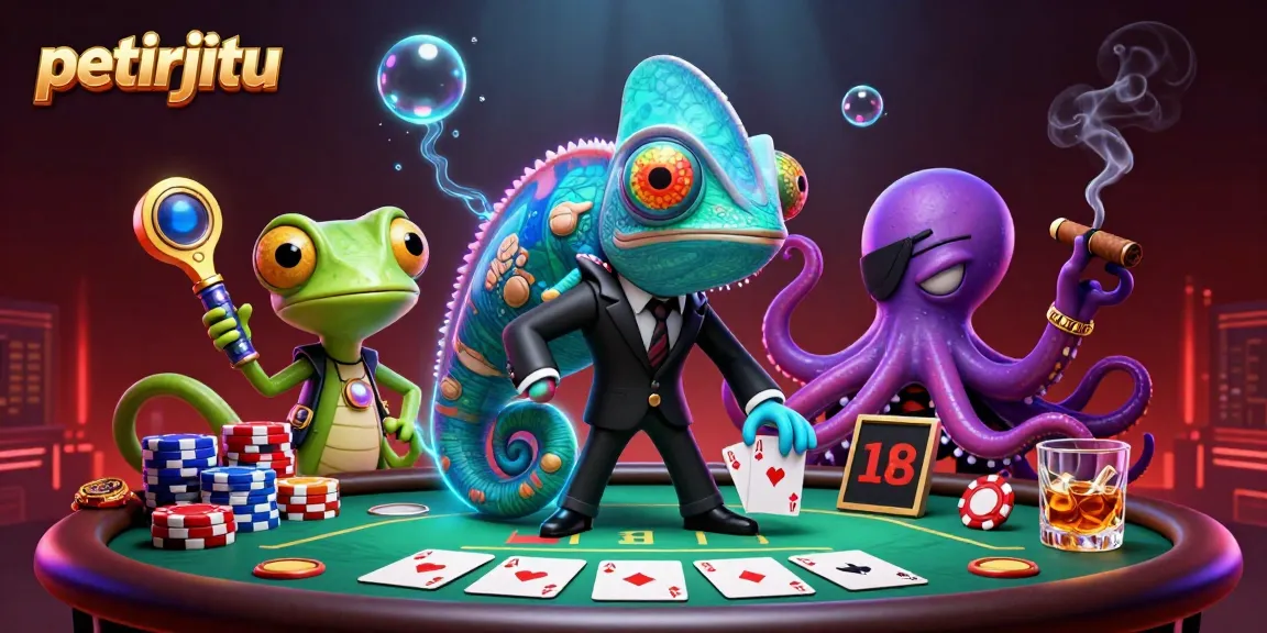 Mengakses petirjitu dengan cepat, permainan poker dan elemen kasino yang menarik di latar belakang.