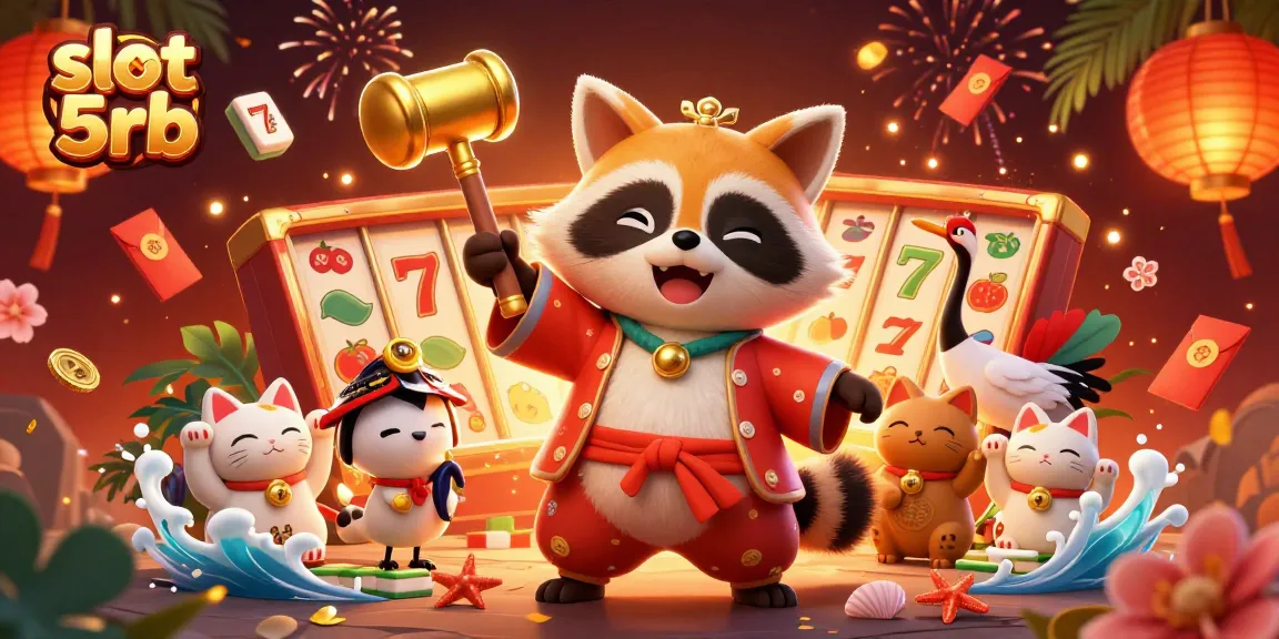 Engage in thrilling gameplay with slot 5rb featuring cheerful tanuki and lucky symbols.