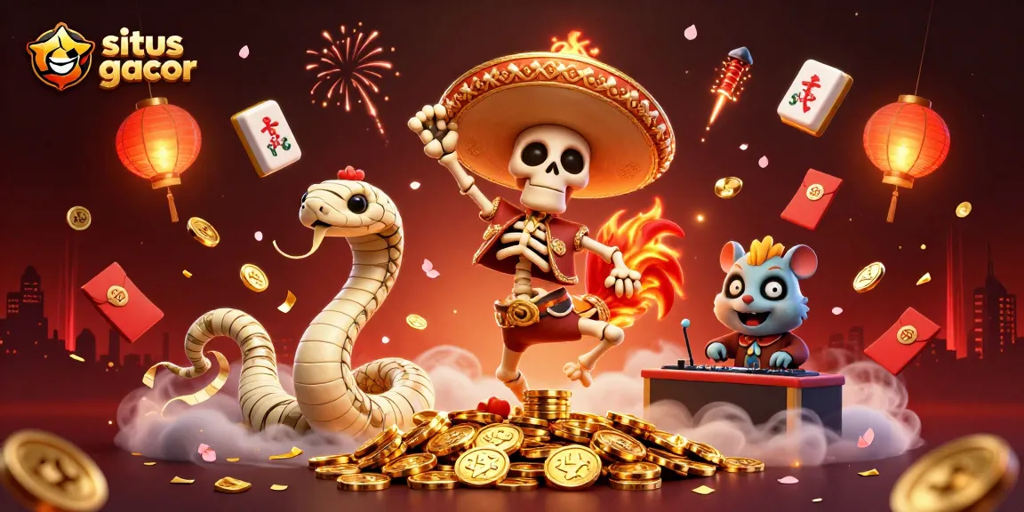 Experience the excitement of situs gacor with a vibrant 3D illustration showcasing a lively casino scene.