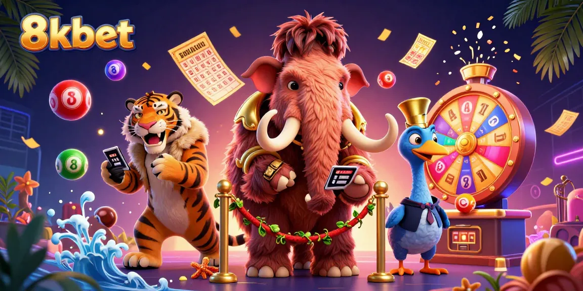 Experience 8xbet's vibrant casino atmosphere with dynamic characters and colorful gaming elements.