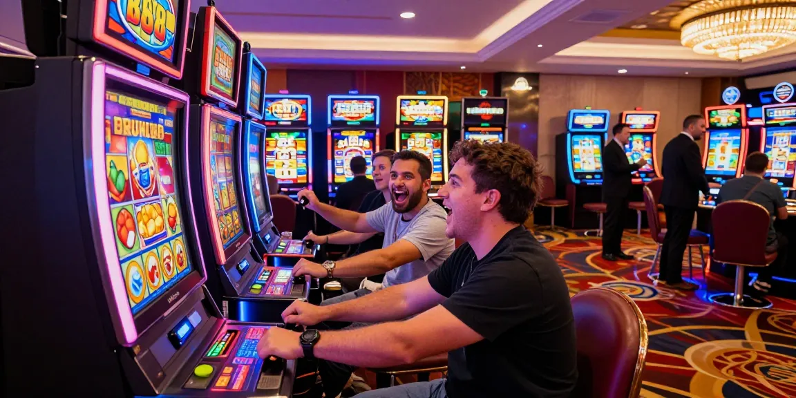 Slot88: Pemain bersuka cita saat memenangkan jackpot di mesin slot yang berwarna-warni